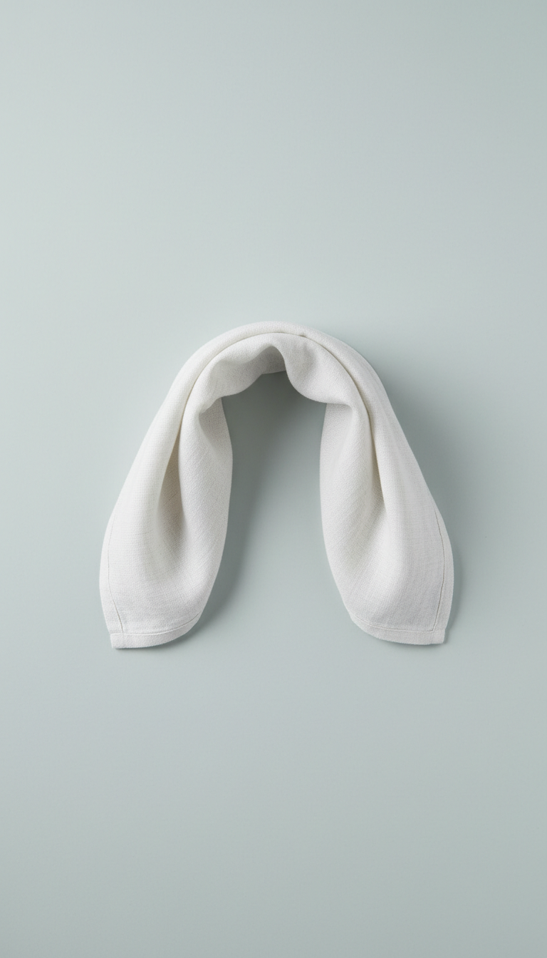 Soft white linen hand towel