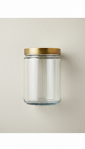 Glass pantry jar with navy lid