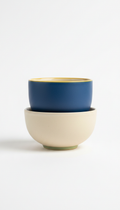 Stacked ceramic mug in soft white